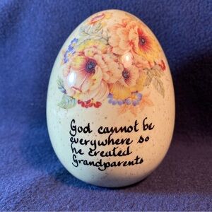 Vintage Ceramic Grandparents Egg
